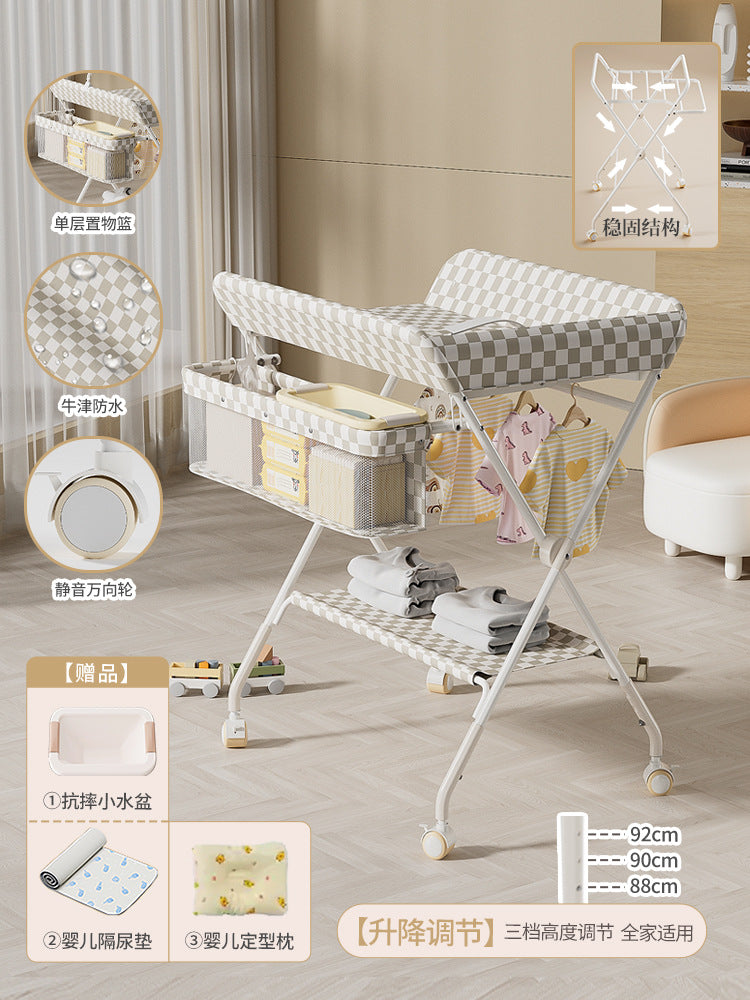 Newborn baby changing, bathing, massage, and touching table - multifunctional, portable, and foldable
