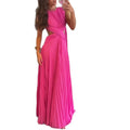 cross-border european & american women's fashion: sexy & chic solid color crew neck sleeveless criss-cross ruched backless bodycon dress