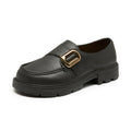 2025 new women's office british style spring/summer versatile skirt black single shoes commute soft sole loafers