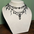 Halloween cross necklace wholesale - european & american cross-border jewelry - vintage handmade patchwork - unique & personalized skull pendant