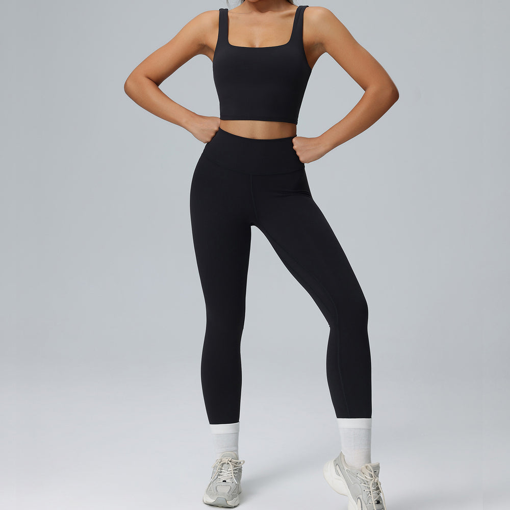 Lulu-inspired lycra yoga outfit set - premium feel, barely-there comfort, high-elasticity, tight-fitting activewear two-piece set for women