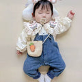 Spring outfit chic romper baby girl cartoon onesie double layer jacket princess style newborn clothes