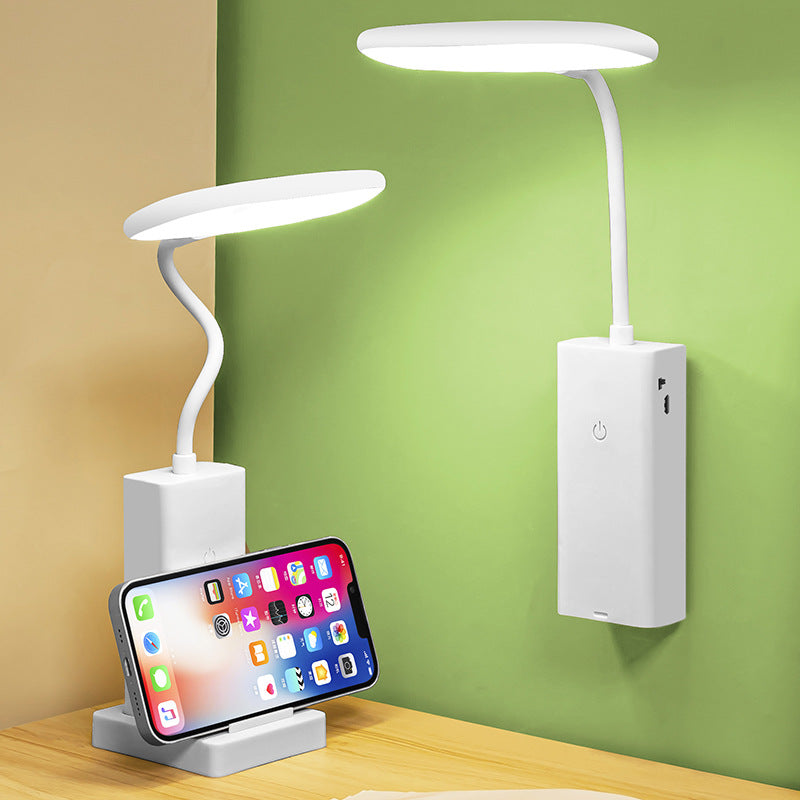Eye-care desk lamp for study, dorm room, and reading - rechargeable, minimalist night light for bedroom bedside
