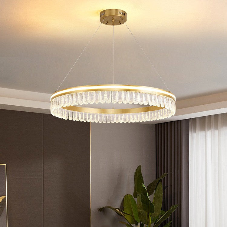 Italian light luxury crystal living room chandelier modern simple round master bedroom lighting creative dining room 2023 new
