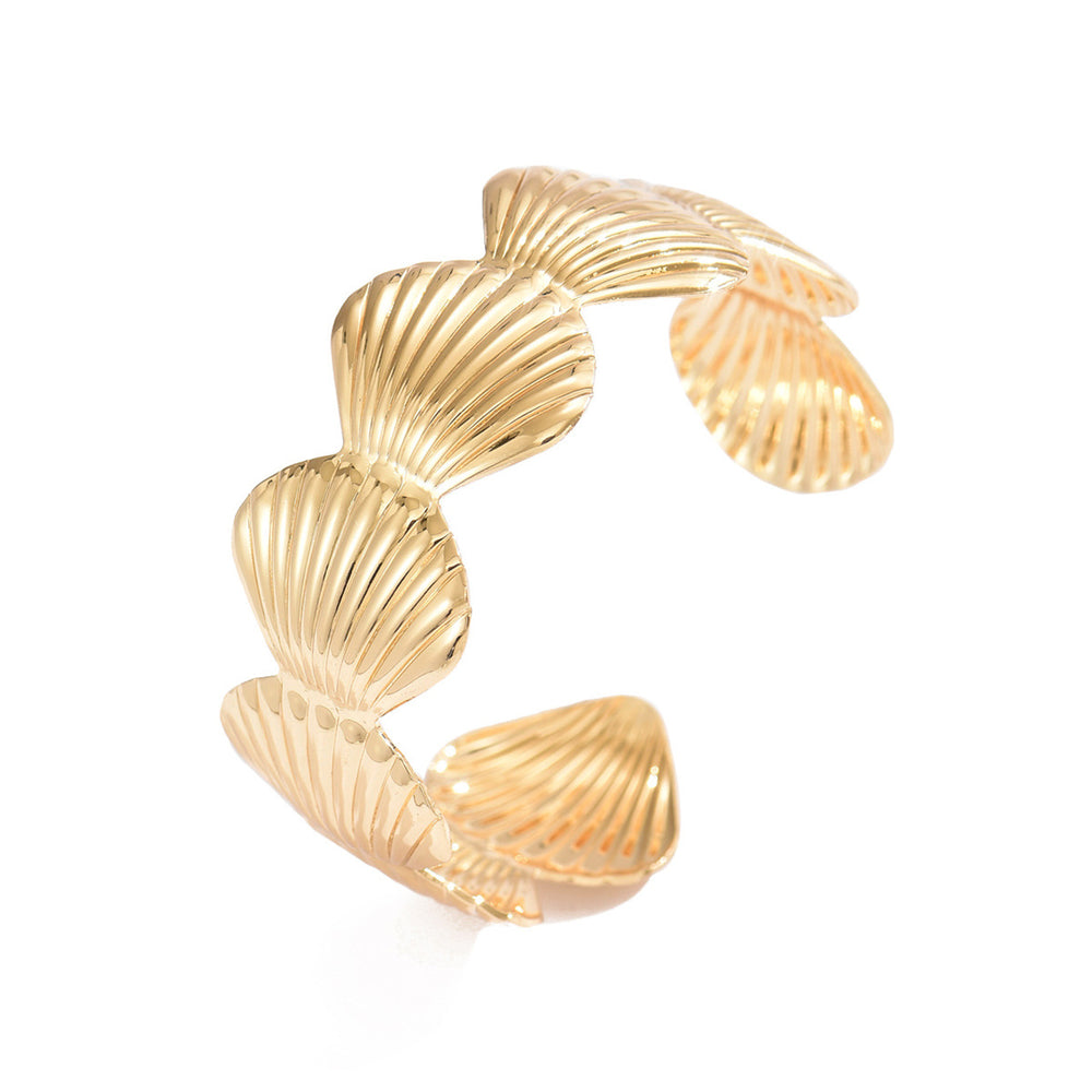 Wholesale geometric open bangle bracelets - european & american cross-border jewelry - summer ocean-inspired beach vacation style - starfish ring for women