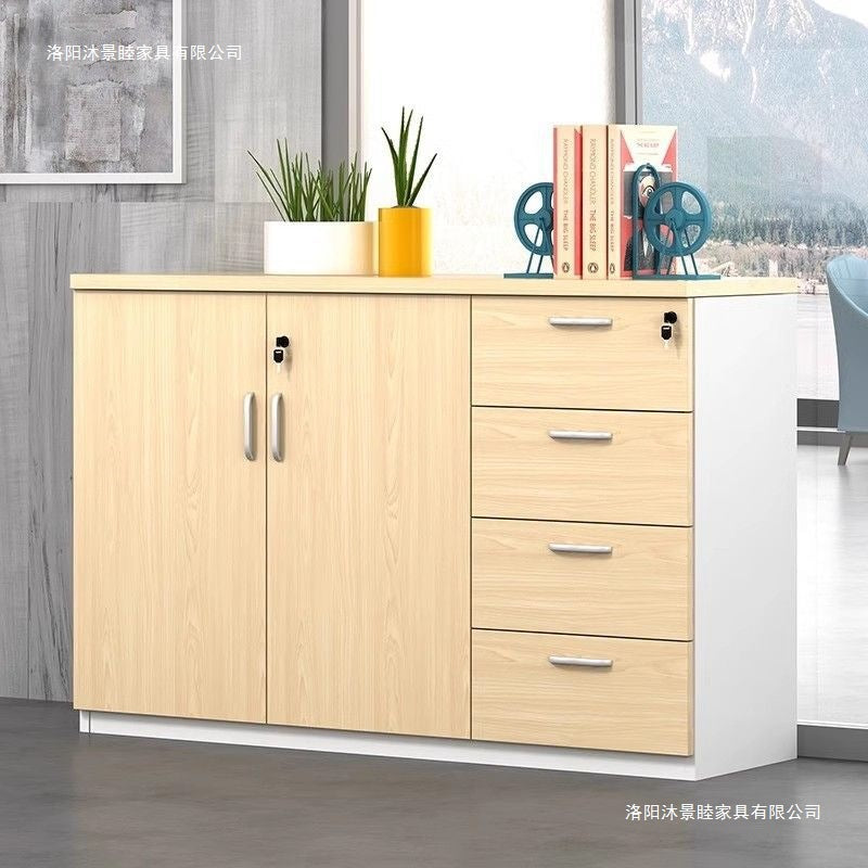 Office file cabinet partition cabinet wooden wall-mounted information cabinet table side tea cabinet with lock storage low cabinet storage cabinet