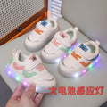Spring/autumn kids' led light-up sneakers - casual white shoes for boys, girls, and students (sizes for toddlers to pre-teens)