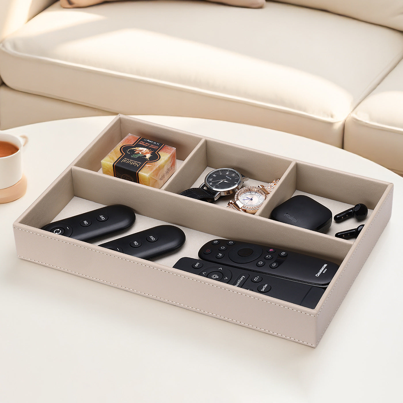 Key remote control product entrance storage box light luxury coffee table storage tray creative home cosmetics jewelry storage tray