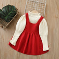 Baby girl knit sweater bowknot suspender set - new  autumn/winter two-piece dress set for girls