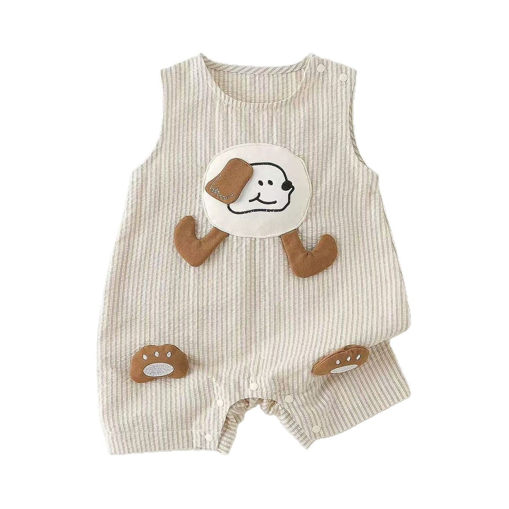 Baby summer romper - sleeveless cartoon bodysuit for newborn boys - cute cartoon onesie - lightweight summer outfit for newborns
