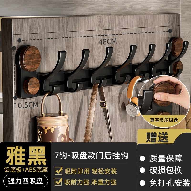 Suction cup door rear hook, no punching, strong load-bearing, vintage style bathroom adhesive coat hook, coat rack, traceless adhesive hook