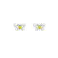 Sweet girl style gradient yellow butterfly earrings spring and summer new arrival enamel earrings niche styleclassyelegant earrings accessories