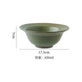 Vintage japanese-style handmade rustic pottery ribbed straw hat bowl ceramic dinnerware pasta plate creative salad plate home soup bowl