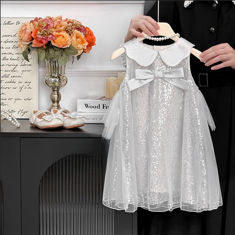 Girls' dress  summer new arrival: baby girl sequin fairy sundress, spaghetti strap princess dress