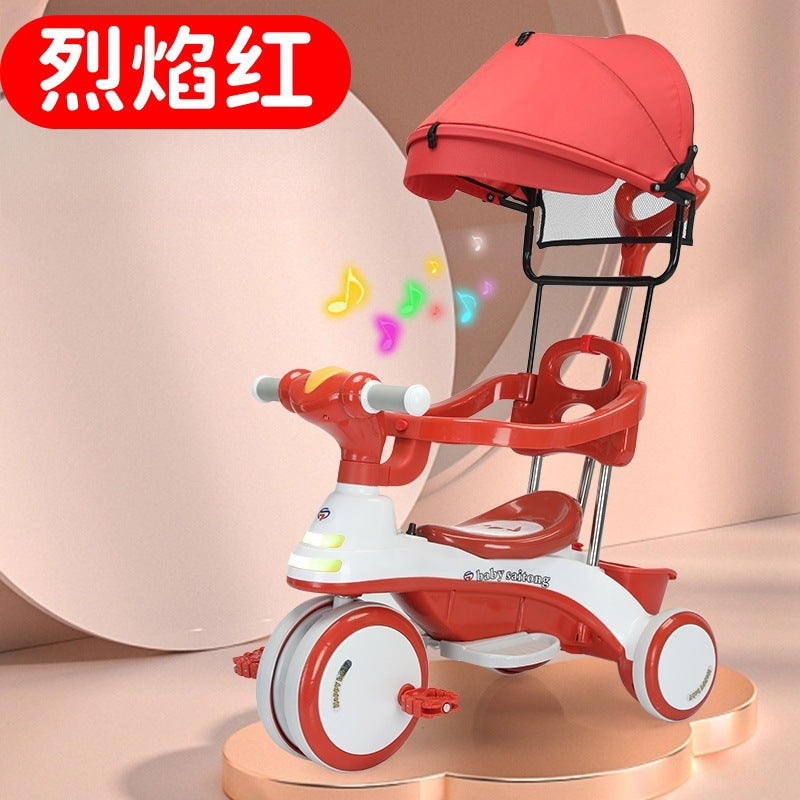 New children's three-wheeled stroller baby stroller children's toys bicycle stroller can sit on a bicycle