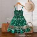 christmas new arrival children's skirt star suspender skirt holiday mesh puffy dress baby photo princess dress