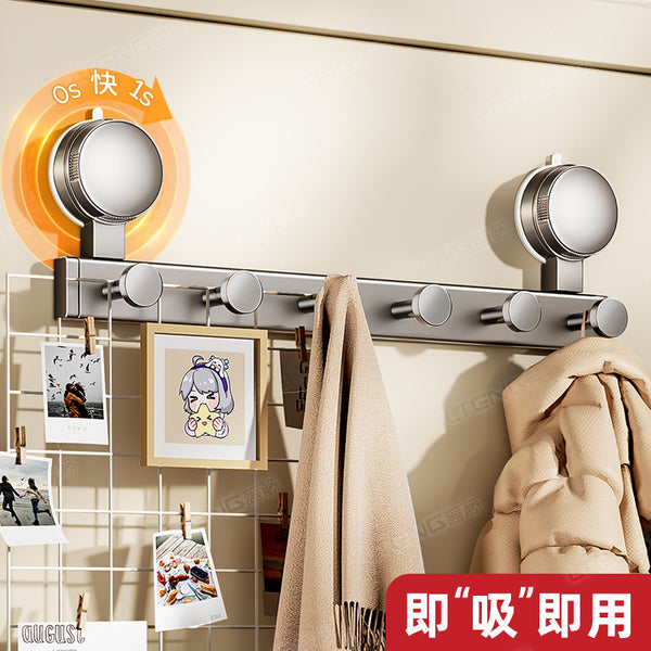 Strong vacuum suction cup door rear row hook storage rack Adhesive hook entry door No punching wall clothing storage hanger