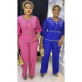 new african women's top and pants two-piece set, plus size, european and american style, export quality, suitable for  and