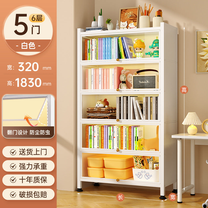 For home glass display cabinet with door dustproof bookcase kids living room study bookshelf blind box hand pain cabinet storage cabinet