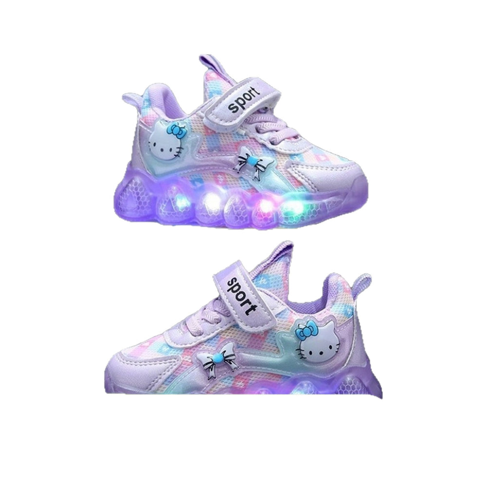Light-up baby girl shoes, girls' sneakers, soft sole,  spring/autumn new style, mesh, hello kitty, dropshipping available