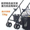 Lightweight foldable pet stroller cat dog carrier with detachable cage, portable small pet carriage with handbag and pet bed