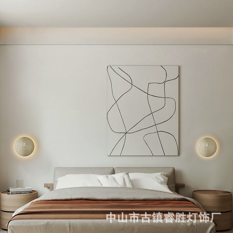 Wall lamp Bedroom bedside lamp Living room background wall lamp Modern simple round creative personality Aisle corridor wall lamp