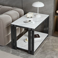 Scandinavian modern accessible luxury style sofa side table casual living room double layer side table italian slate corner table square small coffee table