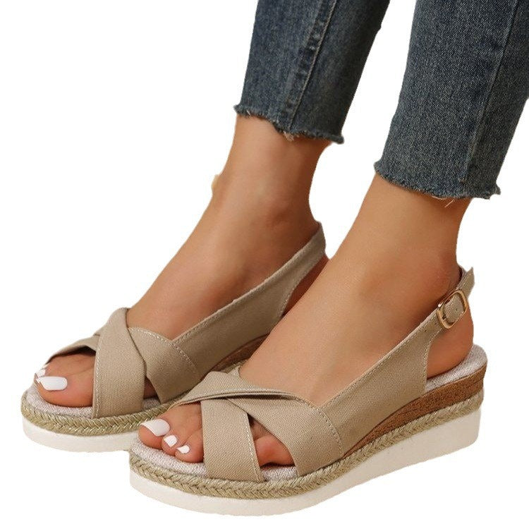 summer new arrival: cross-border women's eaby comfortable platform sandals, sizes 40-43, lightweight buckle strap peep-toe sandals - now available!