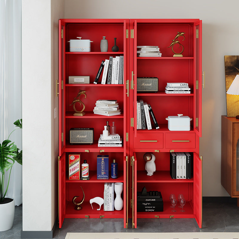 Office File Cabinet Drawer Glass Industrial Wind Iron Cabinet Steel Data File Storage Cabinet Locker