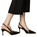 Women's high heels: new 2025 collection - metallic stiletto pointed-toe thong sandals, sexy red patent leather closed-toe heels for the modern woman