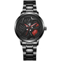 New creative tech men's steel band watch - hollow rotating dial quartz watch - dropshipping available