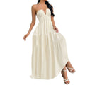 European and american cross-border women's beach vacation sexy elegant dress  summer new style spaghetti strap beach maxi dress