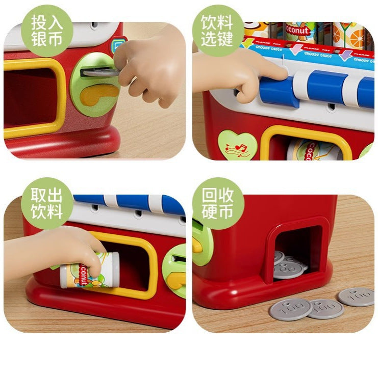 Automatic drink vending machine - kids' pretend play coin-operated toy - educational toy for boys and girls - birthday gift