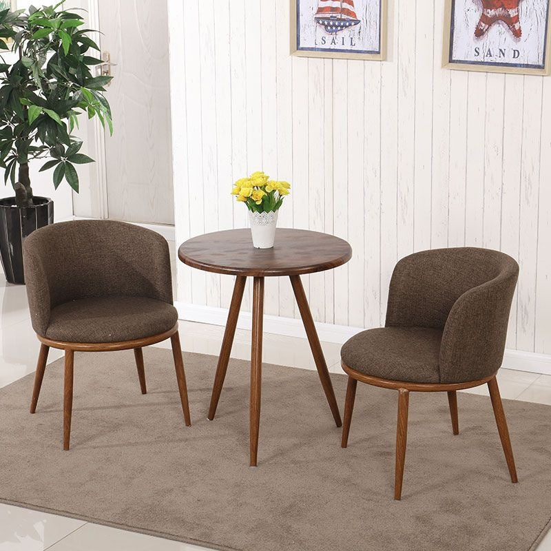 Scandinavian modern casual imitation solid wood negotiation table and chair combination small apartment balcony creative casual milk tea shop chair