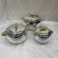 3pcs gold-plated and silver-plated 3-piece thermal insulation box 1l-2l-3.5l