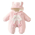 Baby girl's warm, cozy, and adorable winter romper – perfect for outings! this fleece-lined, extra-thick onesie is ideal for newborns and toddlers