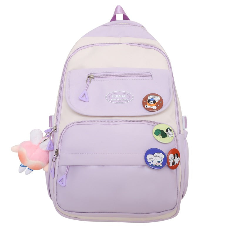 New middle and high school student schoolbag large-capacity backpack simple leisure burden reduction backpack handbag tutoring bag