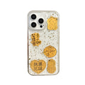 Suitable for apple 16pro transparent glue gold foil text mobile phone case iphone13/15 acrylic protective cover 12