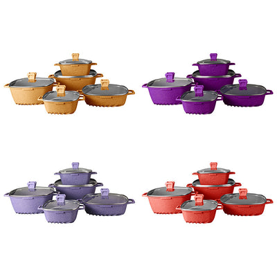 Oem personalized douyin popular square medical stone non-stick aluminum pot soup pot frying pan for home kitchen utensils wholesale pot