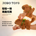Influencer capybara slap bracelet - plush doll style wristband with frog, turtle, and football charms - soft, cute, and stress-relieving
