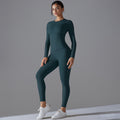 New solid color double-sided brushed high-stretch high-waisted tight butt-lifting workout yoga set running fitness set for women