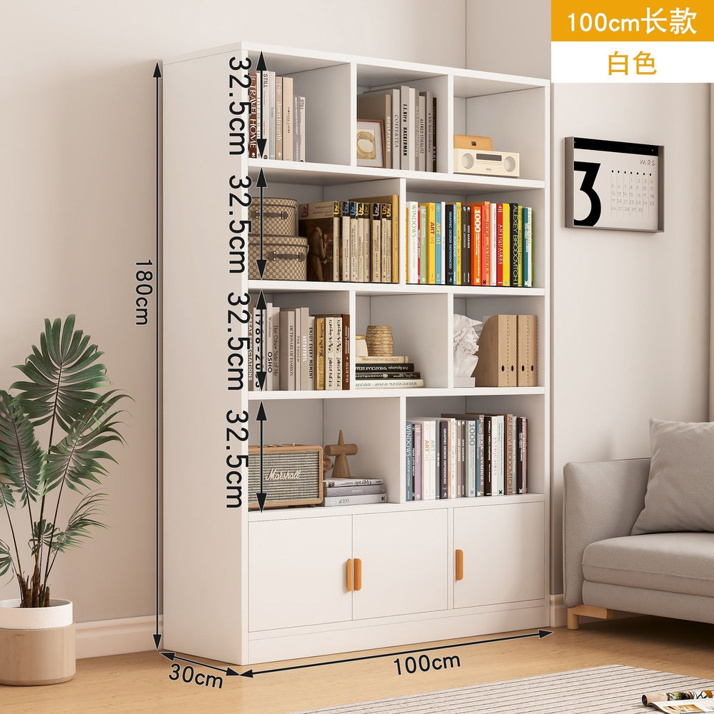 For homefloor-standing storage rack, whole wall storage cabinet, multi-layer solid wood wine cabinet, all-in-one wall bookcase, living room storage cabinet