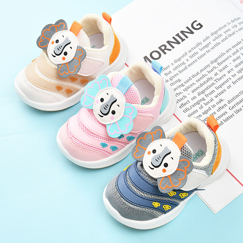 Kids' spring/autumn  collection: girls' breathable soft-soled baby shoes, boys' athletic shoes, and first walker shoes