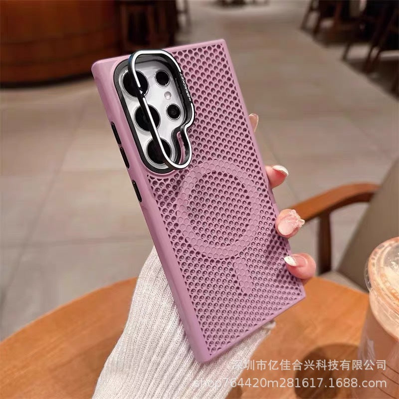 Samsung s26 ultra case: magnetic, honeycomb breathable, anti-drop, with lens protection and integrated stand