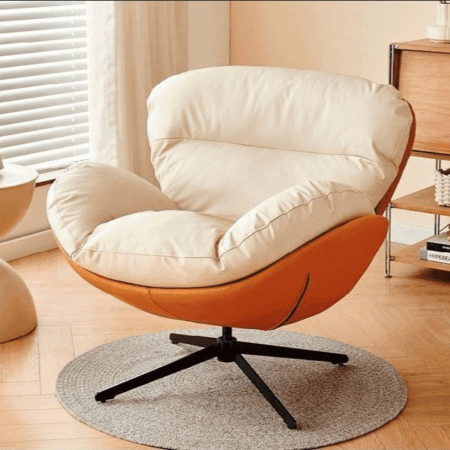 Modern minimalist single eggshell chair sofa - living room home lazy chair - designer retro casual swivel sofa chair