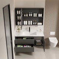 Hotel-style honeycomb aluminum bathroom vanity set with integrated ceramic basin, smart waterproof and moisture-proof washbasin for bathroom use