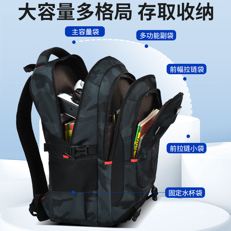 2026 new school backpack for boys - extra large capacity, lightweight, spine-protecting backpack for junior high and high school students