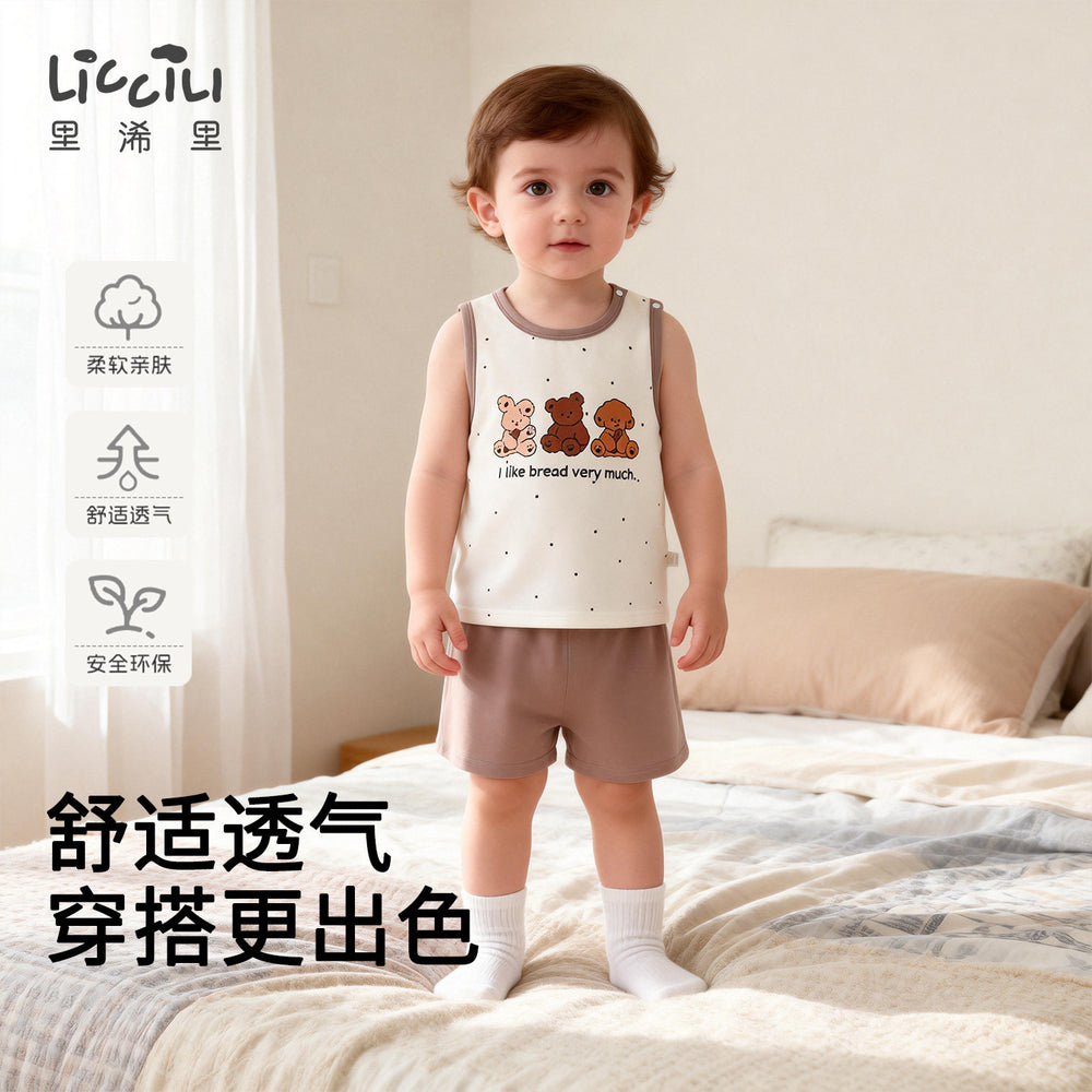 Baby summer tops vest camisole boys and girls pure cotton sleeveless t-shirt boys kids summer thin summer clothes