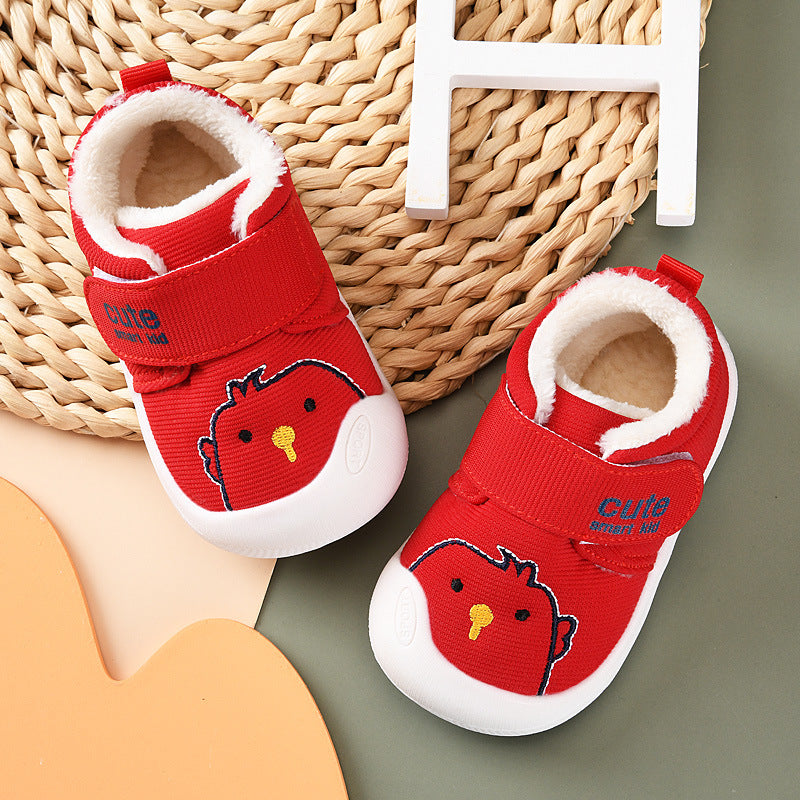 Baby walking shoes for girls, winter infant cotton shoes, toddler soft-soled shoes for 0-1-2 years old, autumn and winter shoes for boys