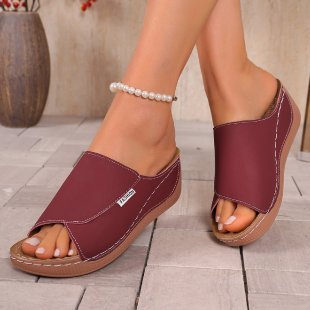 summer new arrival: plus-size wedge heel slippers for women (sizes 36-43). wholesale available. dropshipping to  and